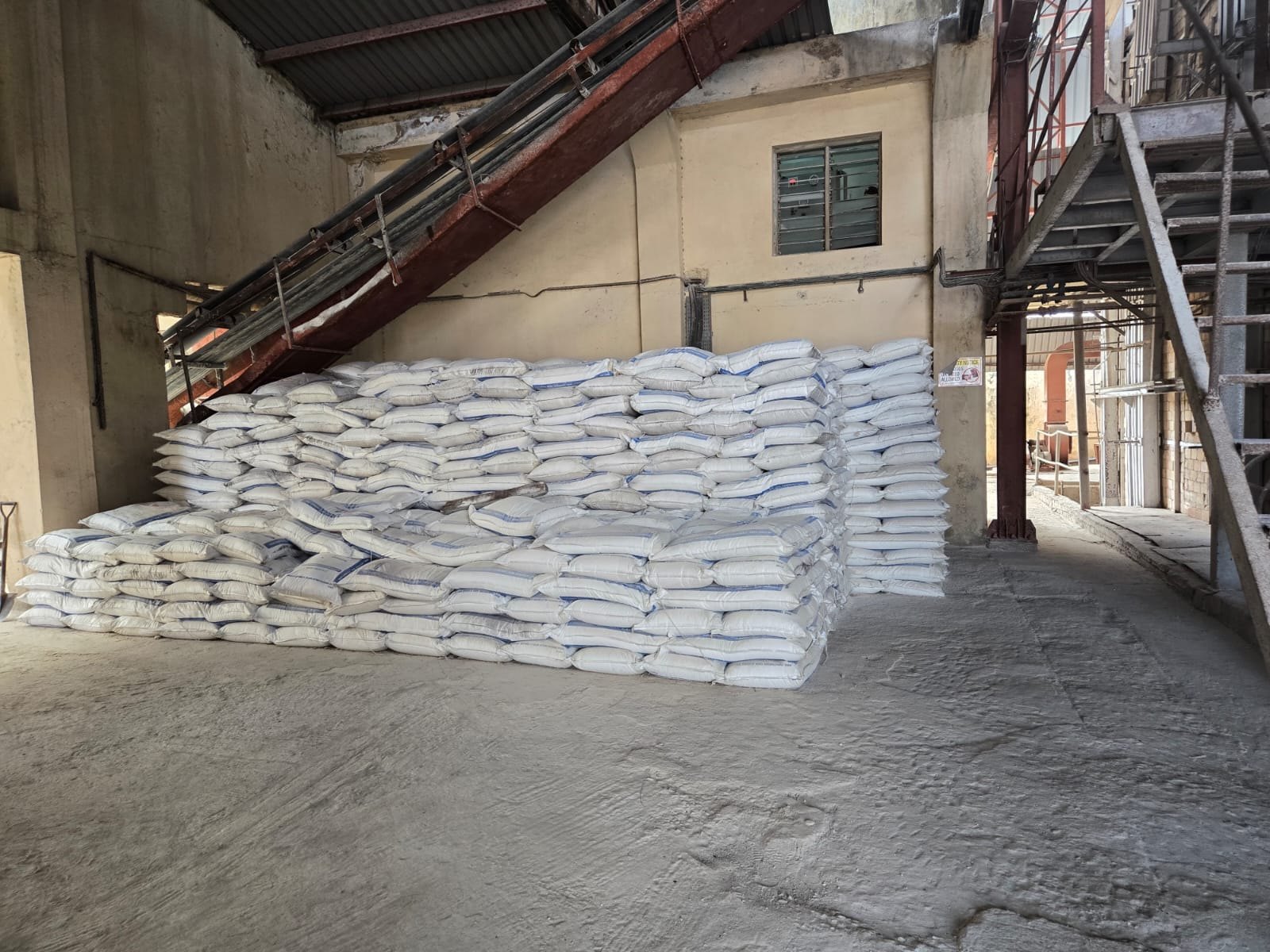 Bagged raw materials in ECIL storage